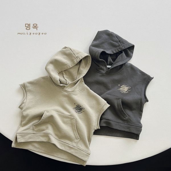 星球不修邊連帽背心 