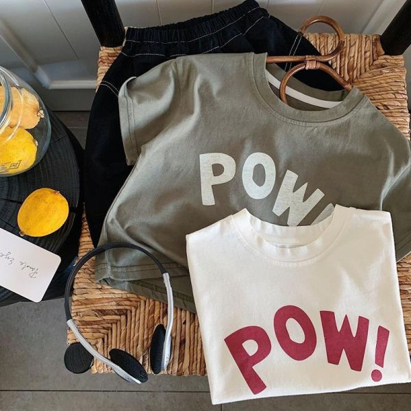 POW!字母印花素色上衣 