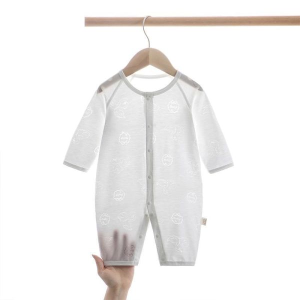 新生兒燒花透氣超薄短袖/長袖連身裝 