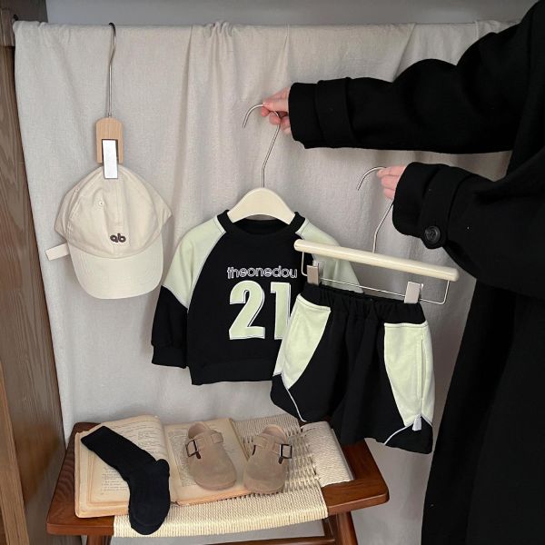 酷帥運動風21撞色兩件套套裝 