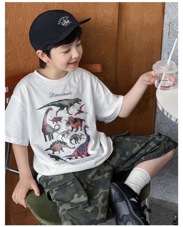 溫變色恐龍印花T恤上衣 