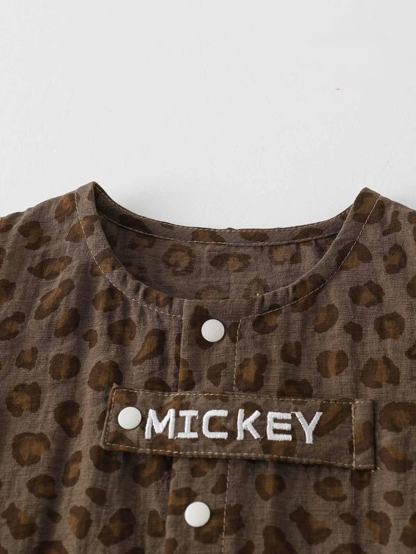 Mickey立體手套豹紋連身裝 
