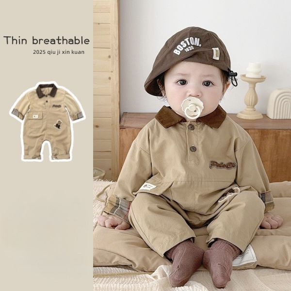 秋季巴恩風小熊工裝連身服 