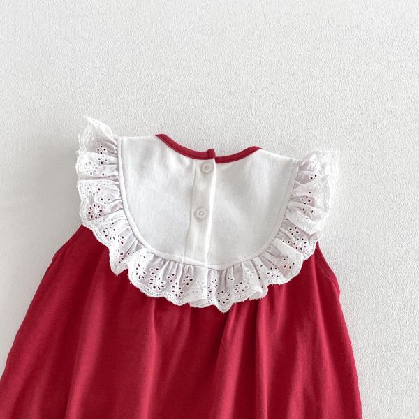 兔子刺繡蕾絲領氣質包屁衣 