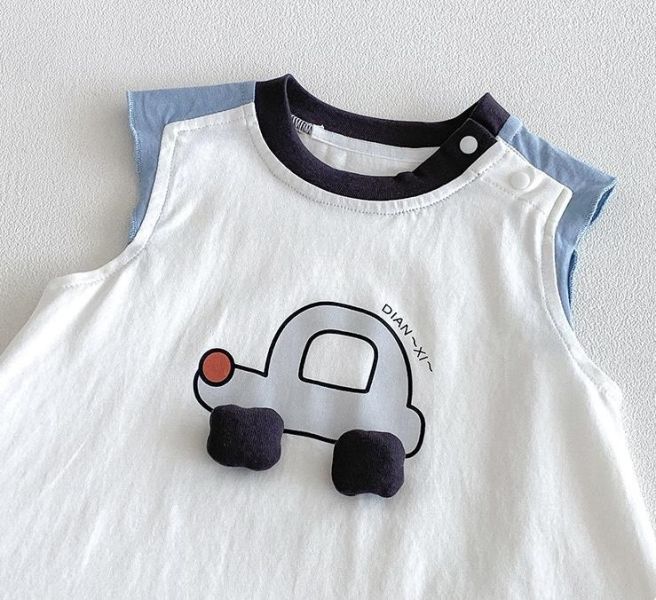 可愛噗噗汽車簡約連身裝 