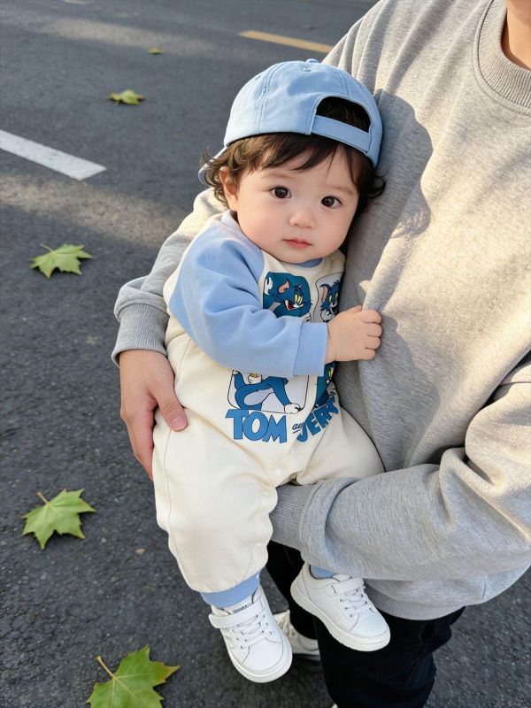 傑利鼠與湯姆貓印花拼袖連身裝 