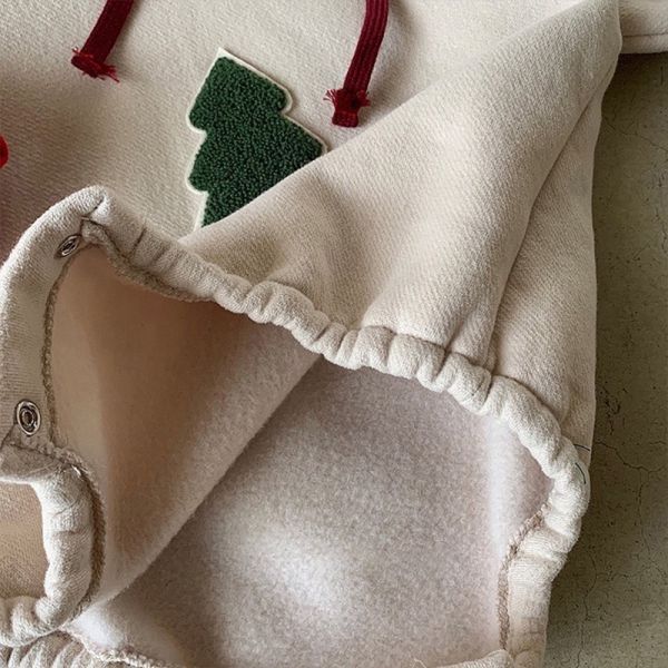 聖誕樹刺繡連帽包屁衣 