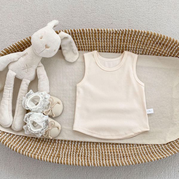 夏季糖果素色無袖彈力背心 