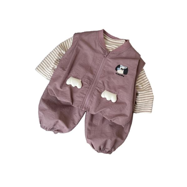 好好看！顯白紫色背心式三件套套裝 