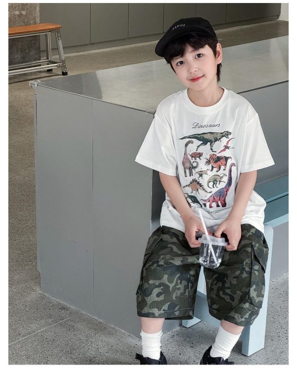 溫變色恐龍印花T恤上衣 