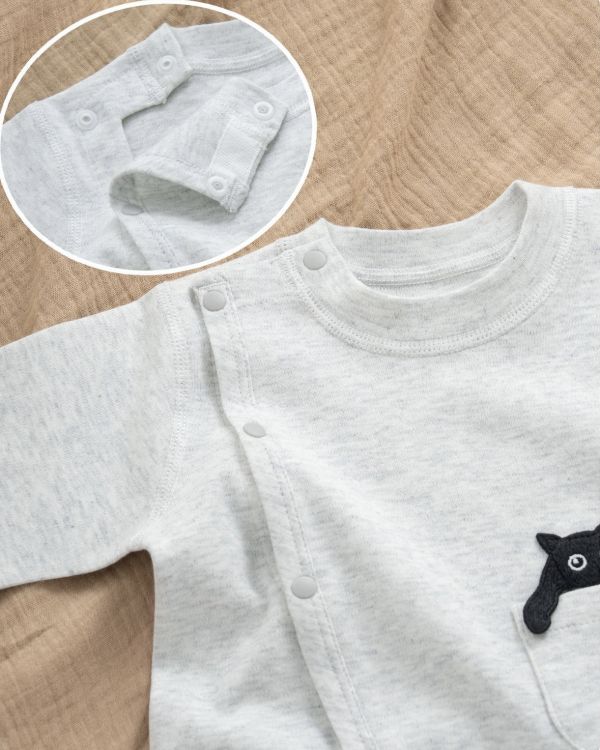 新生兒小黑貓口袋連身裝 