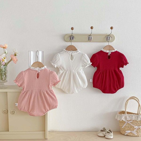 甜美宮廷風大蝴蝶結彈力包屁衣 