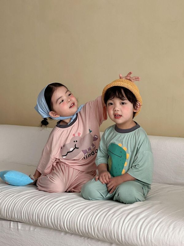 可愛印花寬鬆彈力居家套裝 