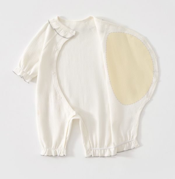 新生兒花邊荷葉領開釦連身裝 