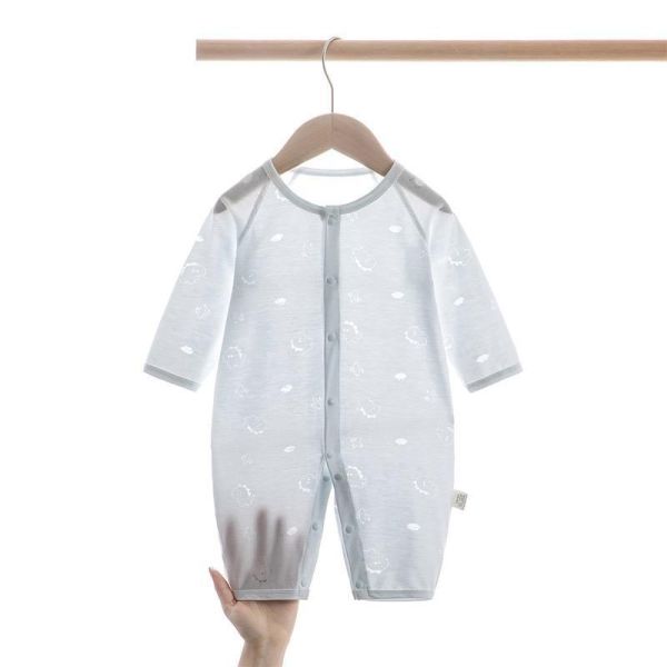 新生兒燒花透氣超薄短袖/長袖連身裝 