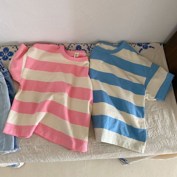 男女童寬版條紋T恤上衣 