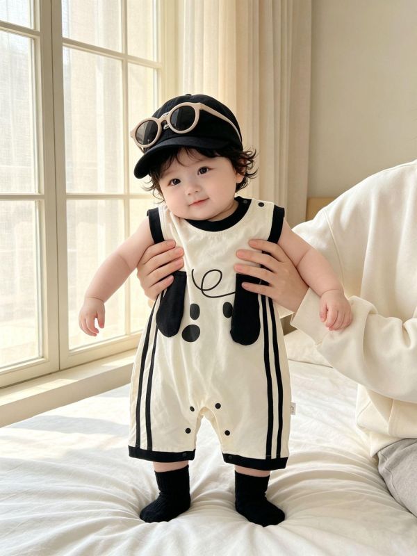 立體狗狗耳朵帥氣連身裝 