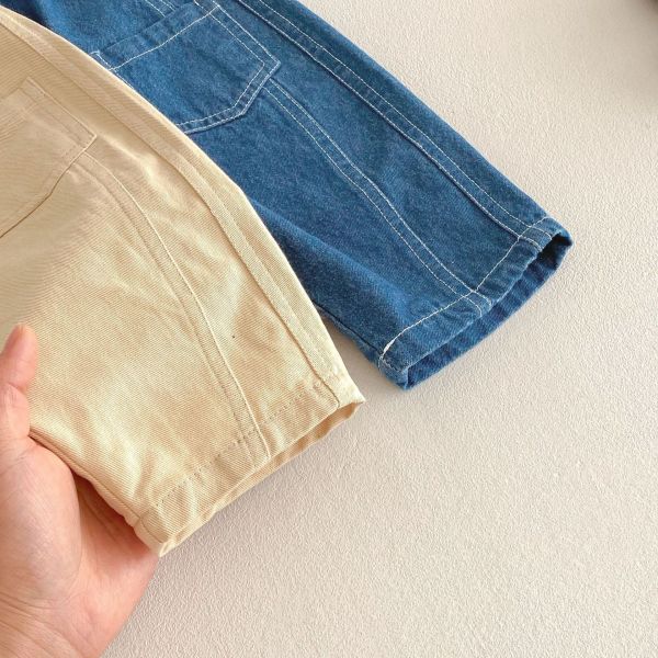 極簡太陽刺繡牛仔休閒長褲 