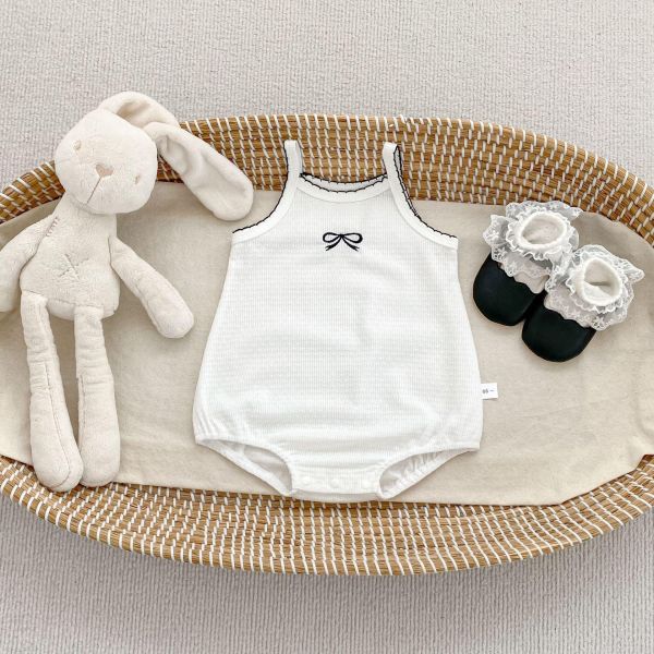 小香風簡約蝴蝶結細肩包屁衣 