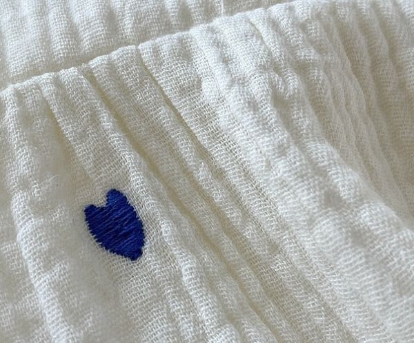 紗布棉藍色愛心背心上衣 