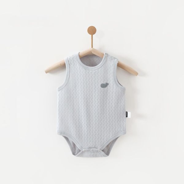 新生兒透膚貼布背心式包屁衣 