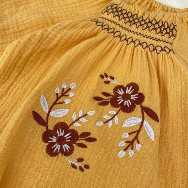 雙皺棉亮麗刺繡包屁衣(含帽) 