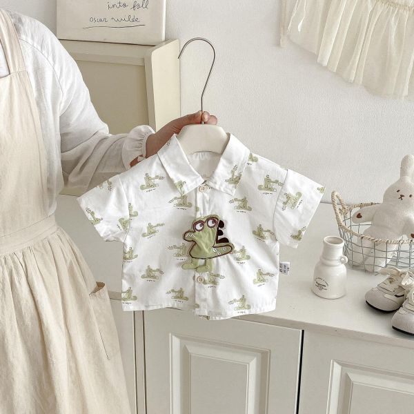 立體恐龍襯衫+短褲套裝 