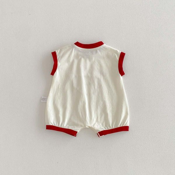 可愛狗狗撞色壓邊連身裝 