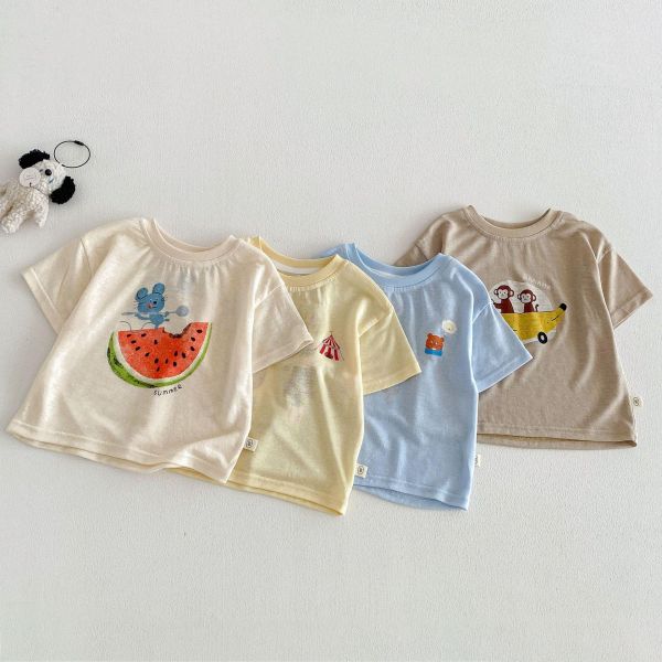 夏季薄款卡通印花T恤上衣 