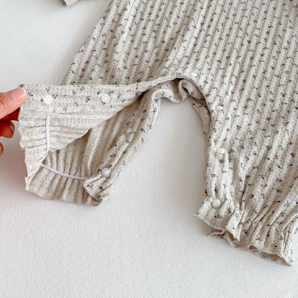 蕾絲大翻領碎花連身裝 