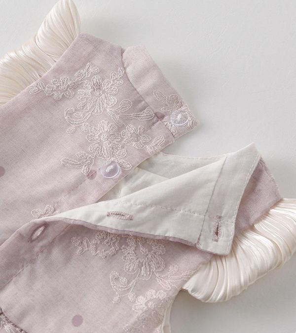 復古旗袍拼接澎裙連身裙 