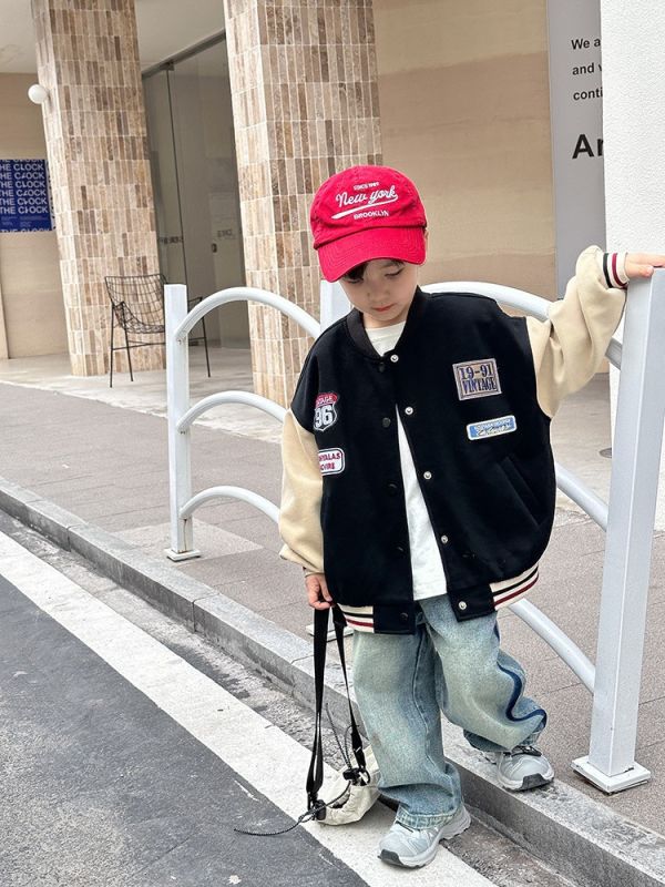 個性刷色直筒牛仔褲 