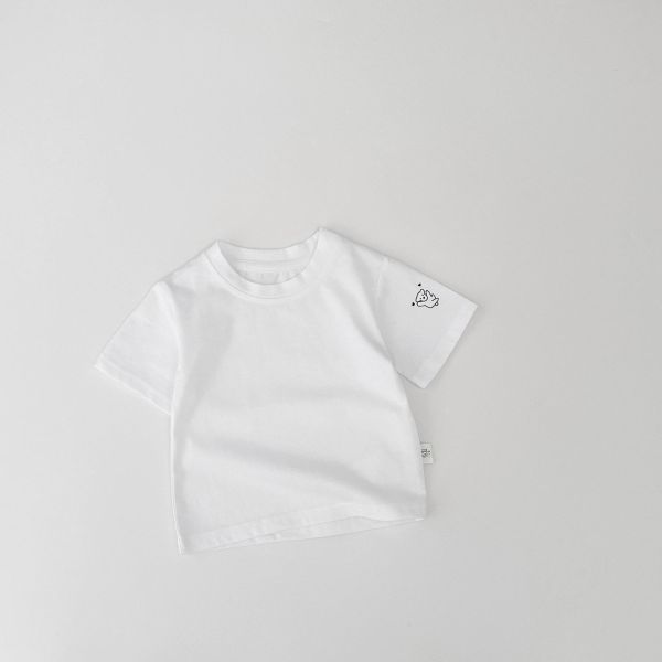 狗狗小圖案刺繡素色上衣 