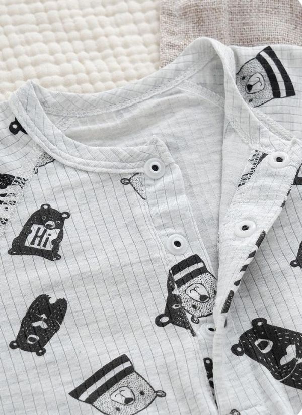 新生兒小熊純棉開釦連身裝 