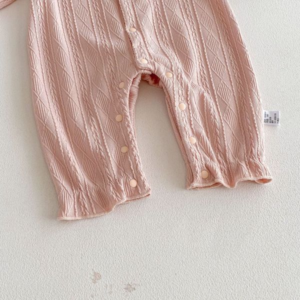 草莓翻領麻花開釦連身裝(含髮帶) 