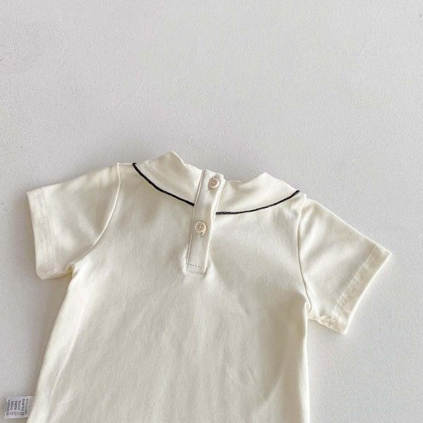 氣質簡約素色綁帶領結包屁衣 