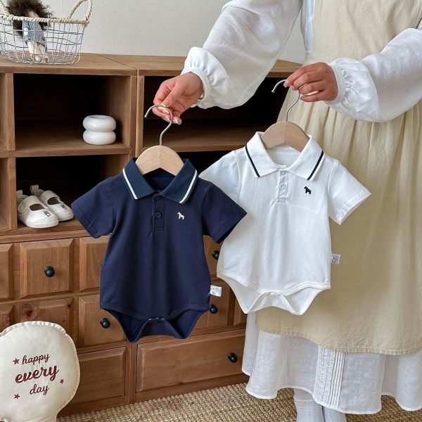 Polo翻領小馬刺繡包屁衣 