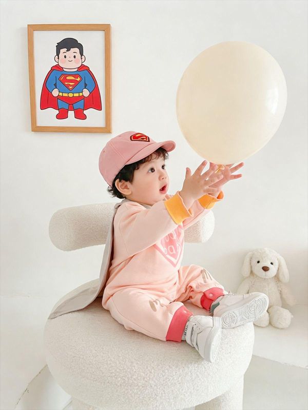 可拆式披風-撞色超人造型連身裝(2色) 