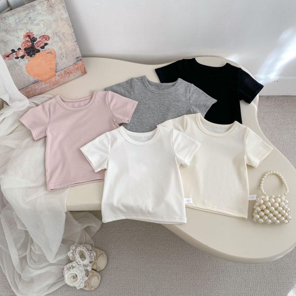 基礎百搭素色彈力圓領上衣 