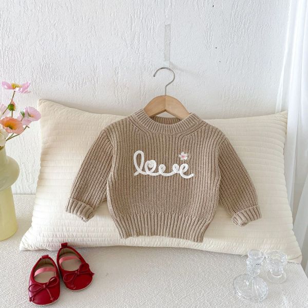 圓領love刺繡針織上衣 