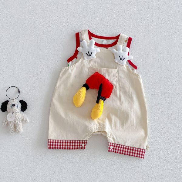 米奇滿印背心/立體米奇屁股吊帶褲 