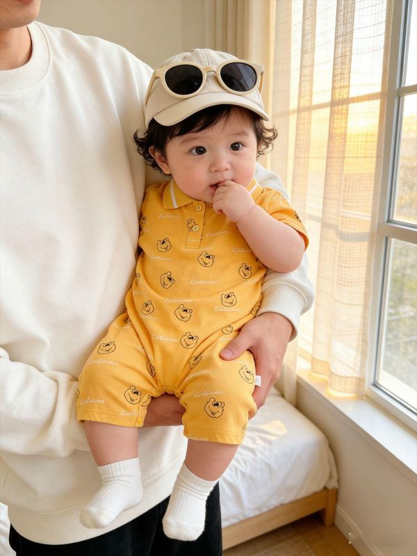 Boom!可愛印花翻領連身裝(2色) 