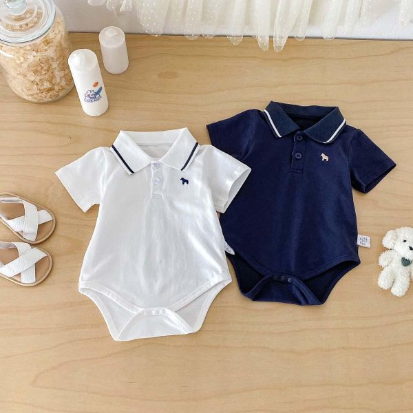 Polo翻領小馬刺繡包屁衣 