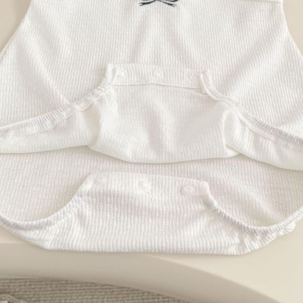 小香風簡約蝴蝶結細肩包屁衣 