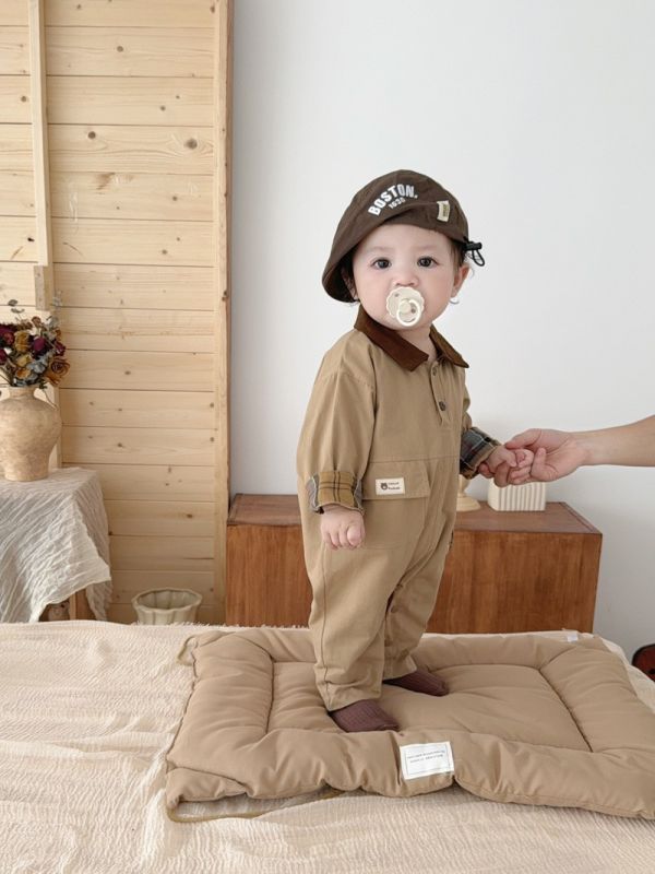 秋季巴恩風小熊工裝連身服 