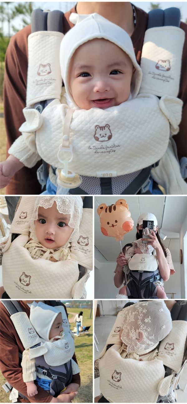 新生兒揹帶純棉防咬口水巾 