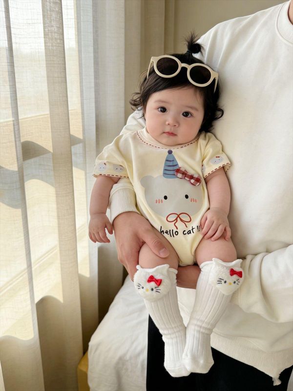 生日帽小熊可愛連袖包屁衣 