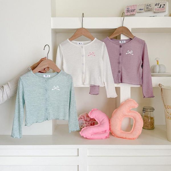 超薄款蝴蝶結防曬針織外套 