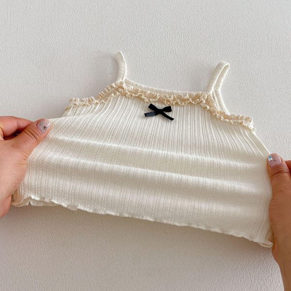 蝴蝶結螺紋上衣/背心/長褲 