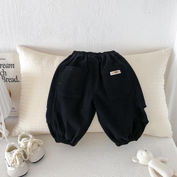 百搭素色小標素色束口褲 